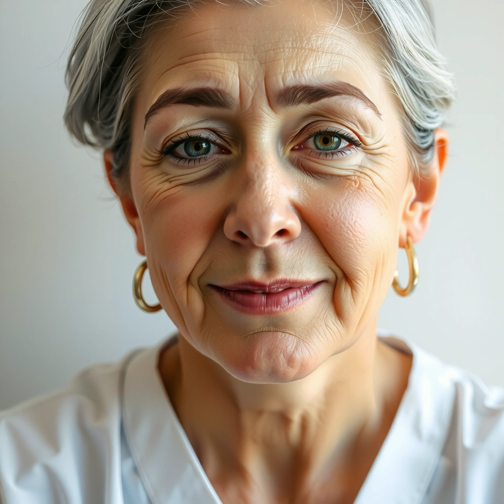 Before using AURELIA skincare - visible fine lines and aging signs