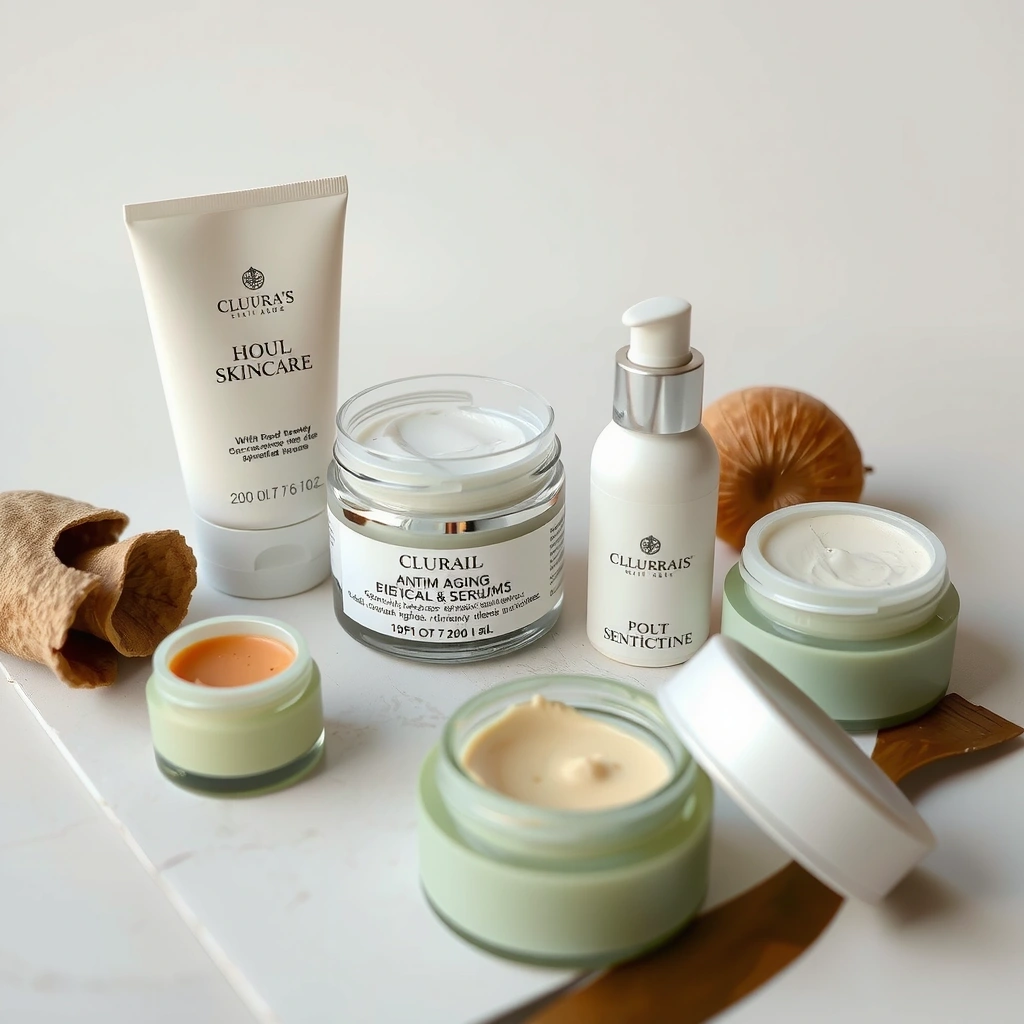 Luxurious anti-aging skincare products with natural ingredients
